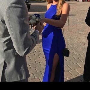 Blue Formal Prom Dress – Floor Length Gown, Size 2, Elegant Evening Special